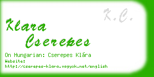 klara cserepes business card